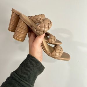 • A New Day • Beige Braided Strap Heels